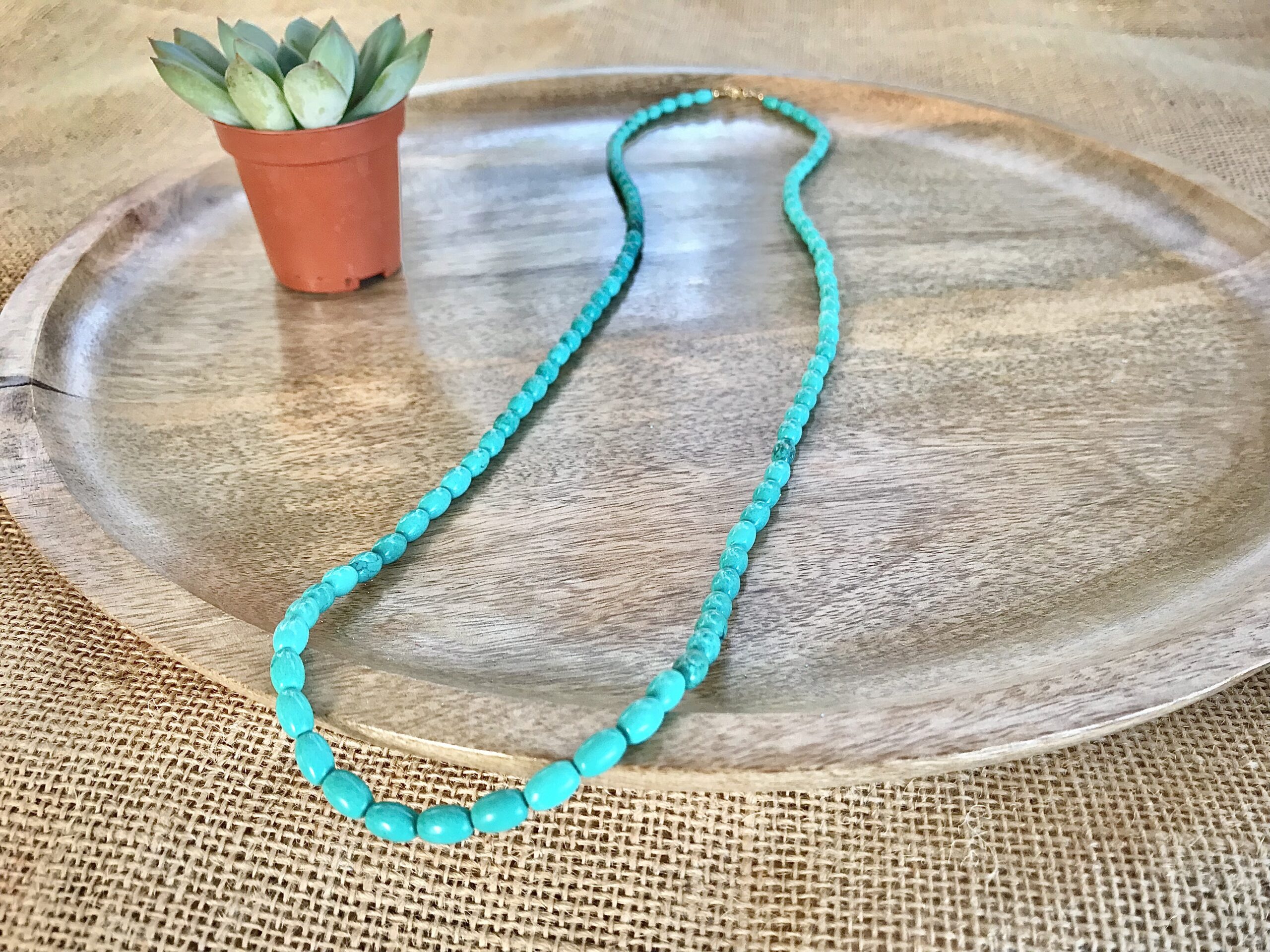 Long Turquoise Necklace UK, Long Semi-precious Stone Necklace CC51 – Making  a Statement Jewellery UK